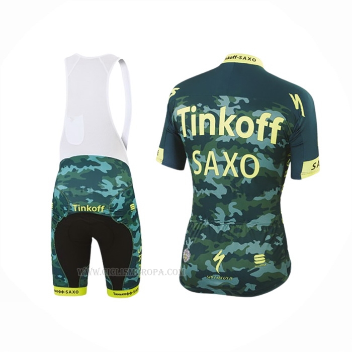 2016 Ropa Ciclismo Tinkoff Saxo Bank Amarillo Verde Mangas Corta y Culotte Corto